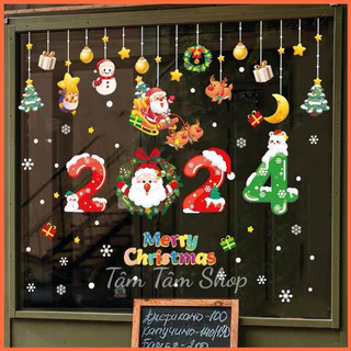 [Nhiều mẫu] Decal Noel 2024 dán kính hít tĩnh điện (không keo)