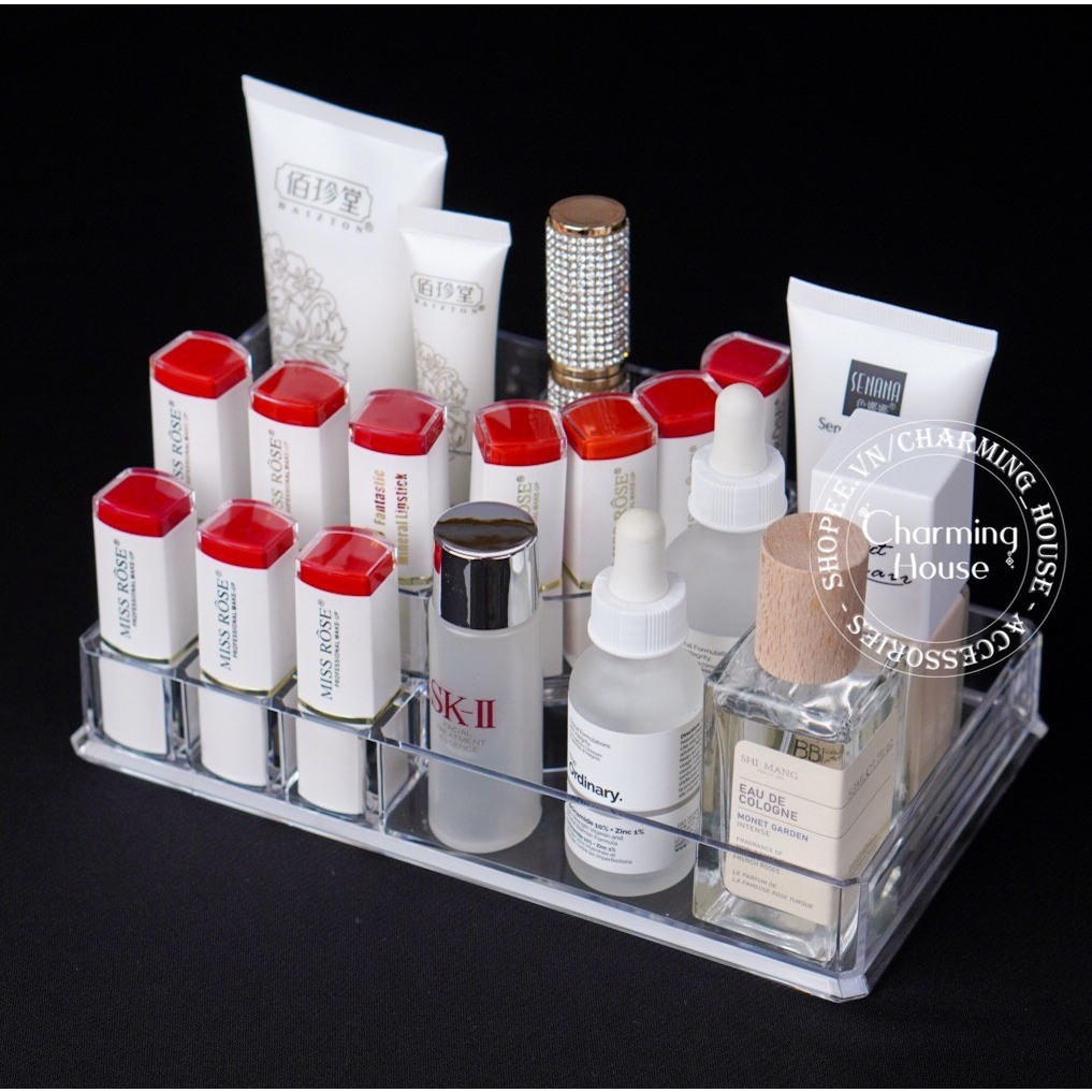 KHAY ĐỰNG SON MIX CỌ VÀ MỸ PHẨM