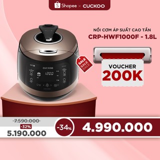 Nồi cơm áp suất cao tần Cuckoo 1.8L CRP-HWF1000F thiết kế sang trọng - Bảo hành 2 năm