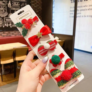 Vỉ sét  5 kẹp tóc Noel cho bé cực xinh