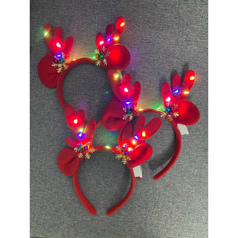Cài tóc tuần lộc sừng nai giáng sinh -noel có đèn siêu đẹp