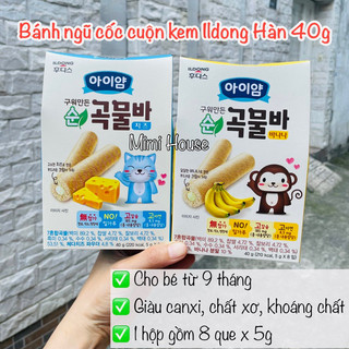 Bánh ngũ cuốc cuộn kem Ildong, bánh quế Ildong Hàn cho bé từ 9 tháng