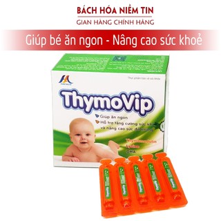 Siro tăng đề kháng cho bé từ 1 tuổi Thymovip - Hộp 20 ống x10ml giúp bé ăn ngon