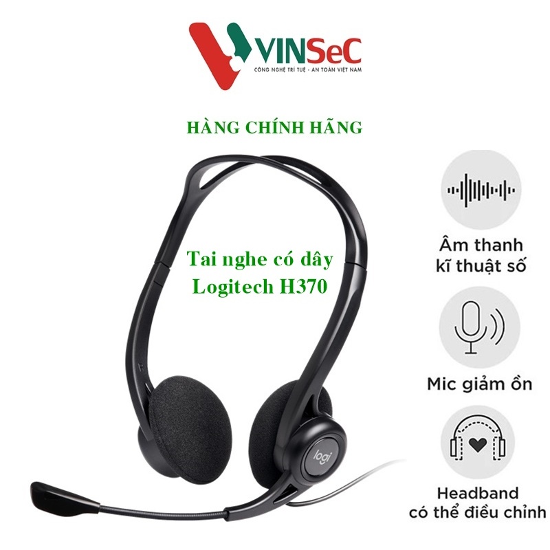 Tai nghe máy tính Logitech H370 – USB - Mic khử giảm tiếng ồn, âm thanh nổi