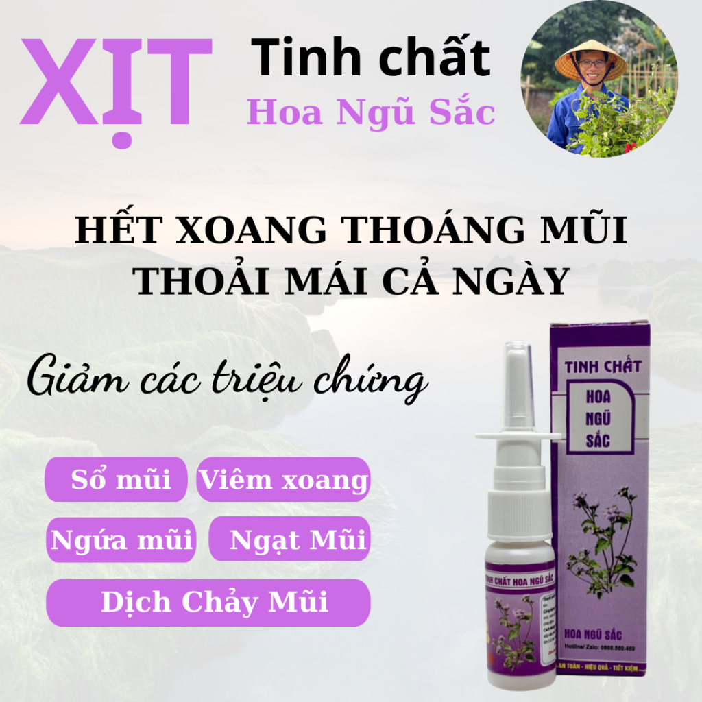 Xịt Xoang Mũi Lê Minh Anh,Chiết Xuất Hoa Ngũ Sắc Theo Phương Pháp Thủ Công Giúp Cải Thiện Xoang Mũi,Viêm Mũi DỊ Ứng 10ml