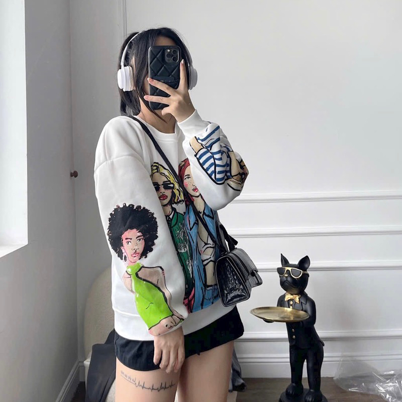 Áo nỉ hình cô gái Za.ra