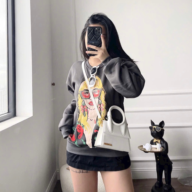 Áo nỉ hình cô gái Za.ra