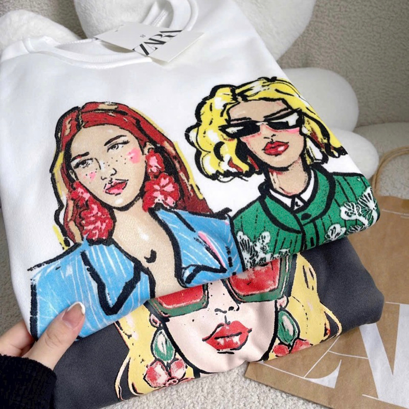 Áo nỉ hình cô gái Za.ra