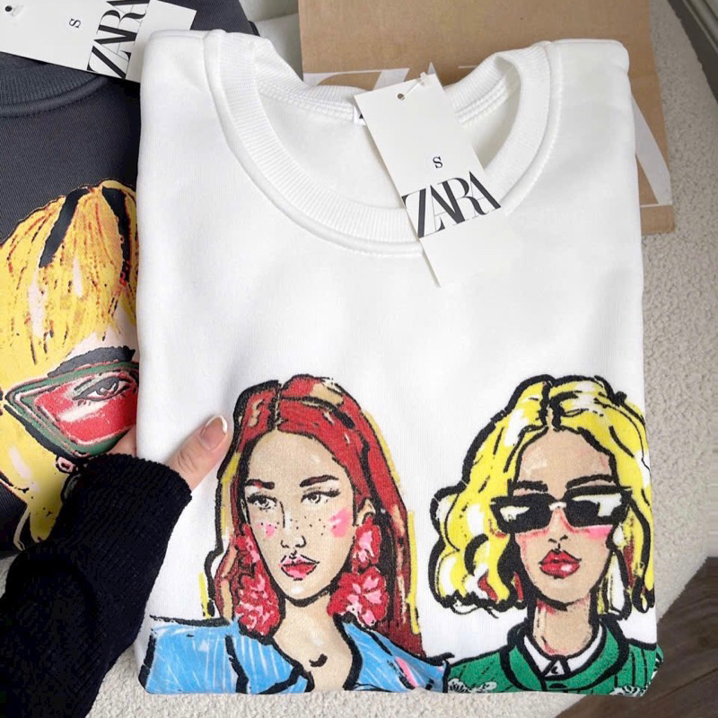 Áo nỉ hình cô gái Za.ra