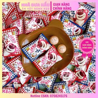 Combo 500gam Kẹo dừa nhuyễn bọc caramel GẤU DÂU đặc sản Hongkong viên 10gam