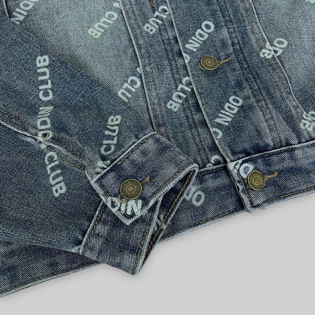 Áo Jacket Denim Typo ODIN CLUB, Áo khoác form rộng nam nữ unisex, Local Brand ODIN CLUB