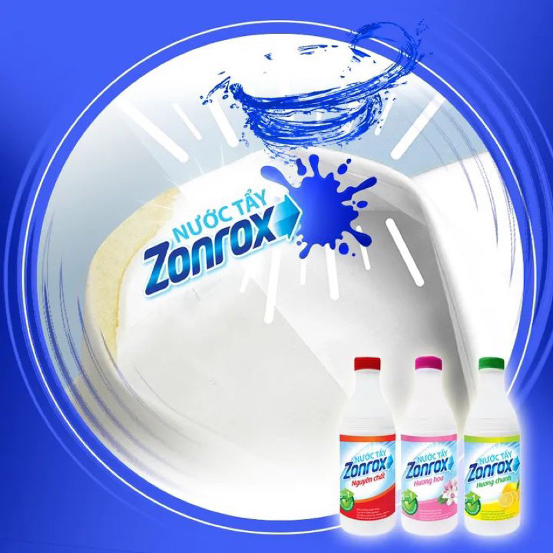 Nước tẩy Trắng diệt khuẩn và khử mùi Zonrok hương CHANh Zonrox chai 200ml