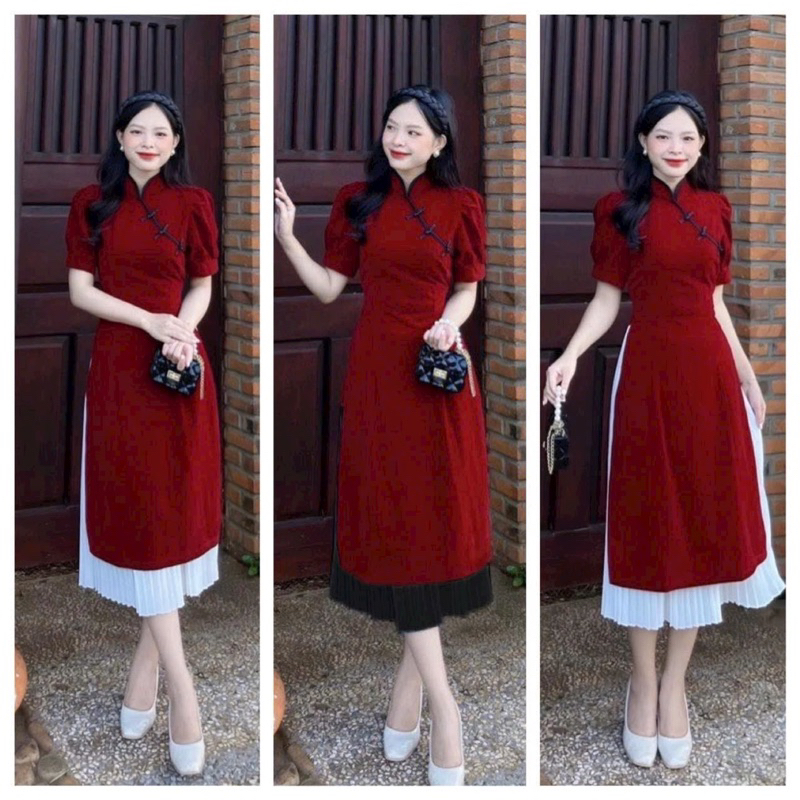 N.T BIGSIZE áo dài tết váy xoè ( sẵn tại shop )