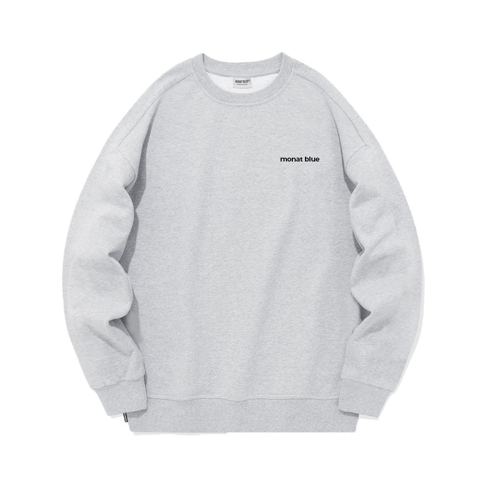 MONAT BLUE Basic Grey - Áo Sweater nỉ chân cua unisex