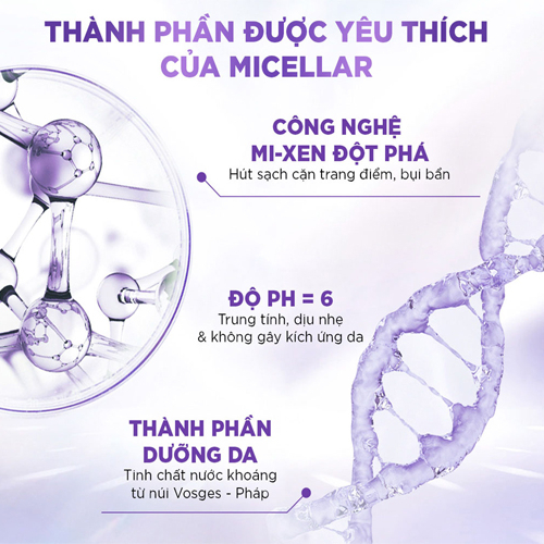 Nước Tẩy Trang LOREAL tím 400ml dành cho da dầu mụn, da khô, da nhạy cảm