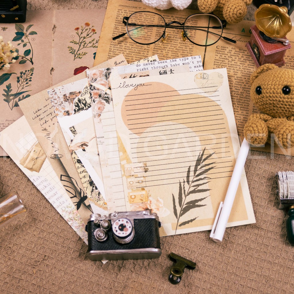 Giấy Viết Thư Hiện Đại Vintage Nhiều Loại Kèm Bì Thư - By NOMAD GARDEN