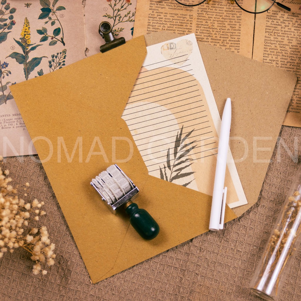 Giấy Viết Thư Hiện Đại Vintage Nhiều Loại Kèm Bì Thư - By NOMAD GARDEN