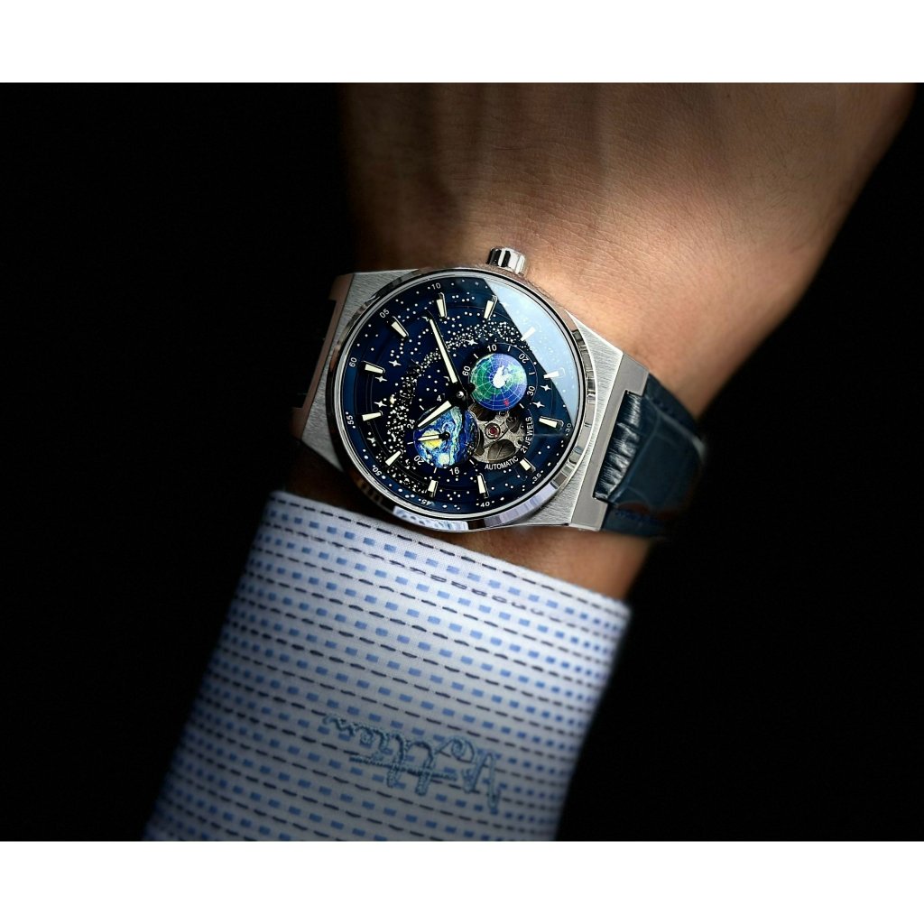 Đồng hồ nam dây da Carnival I&W Earth 708G