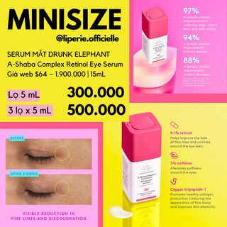 [Drunk Elephant] Serum dưỡng mắt Drunk Elephant A-Shaba Complex Retinol Eye Serum with Caffeine + Copper Peptides