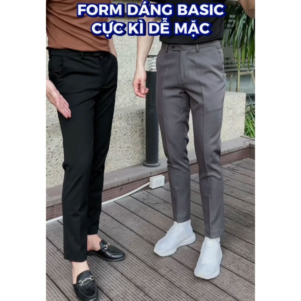 Quần âu nam dáng ôm đứng baggy vải dày chéo 79 co dãn,công sở hàn quốc cao cấp,quần tây nam đi làm đẹp trẻ trung bigsize