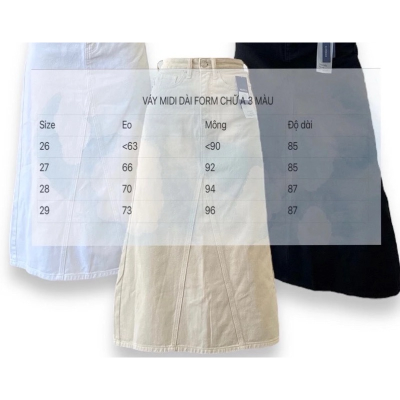 Chân váy jeans dáng dài , Chân váy bò dáng dài