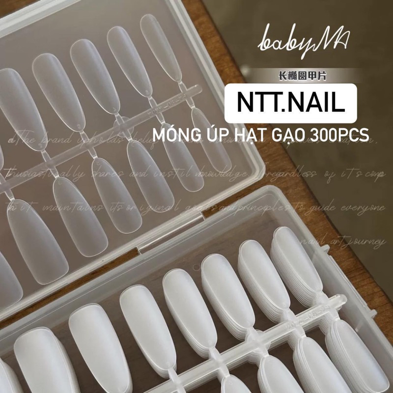 Móng úp nhám sẵn trong form hạt gạo dài mã mới