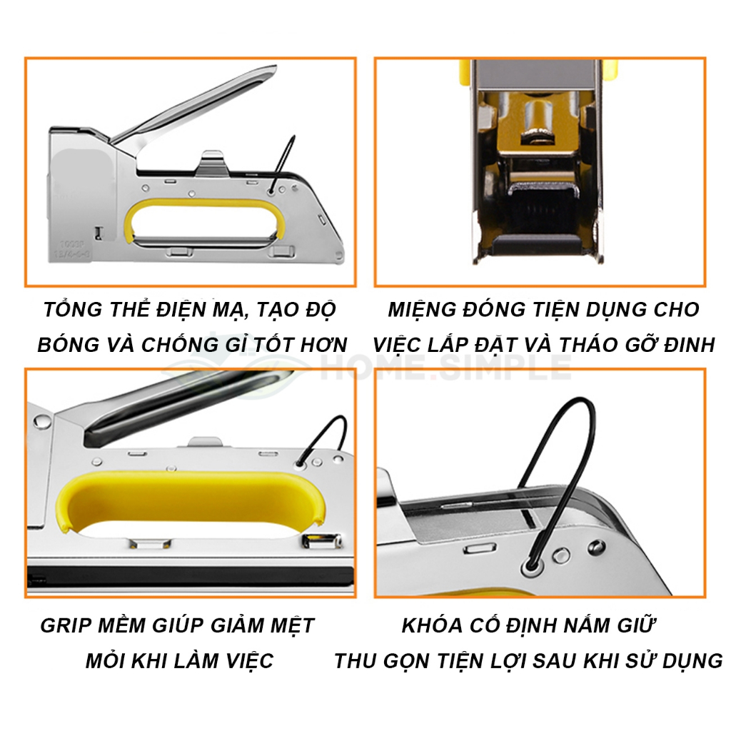 Máy bấm ghim cầm tay Súng bắn ghim gỗ máy bấm ghim cầm tay Súng bắn ghim cầm tay khung tranh tường