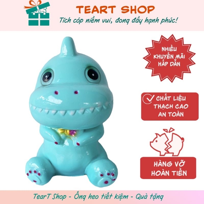 Lợn đất heo đất khủng long dễ thương Teart Shop tiết kiệm tiền, trang trí, làm quà tặng người thân, bạn bè
