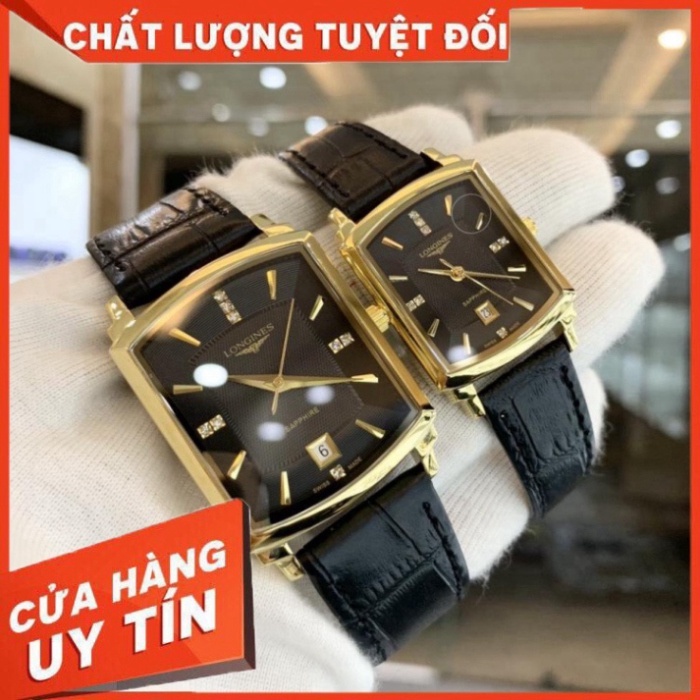 Đồng Hồ Cặp Đôi LG025A  Sapphire Mặt Chữ Nhật Máy Pin Nhật Chống Xước Tuyệt Đối BẢO HÀNH 12 THÁNG
