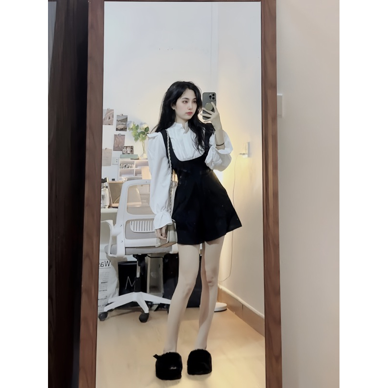 Set sơ mi kèm yếm quần