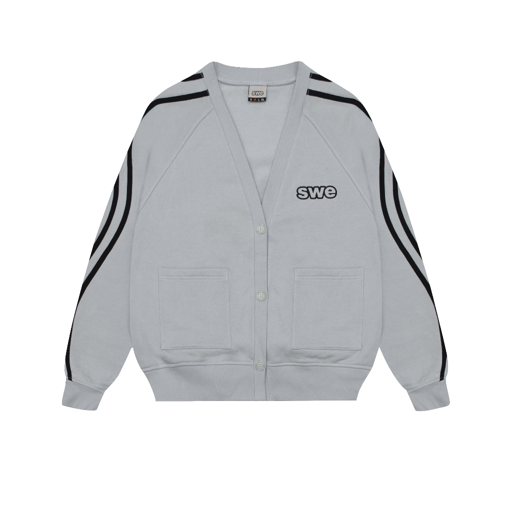 Áo Khoác Cardigan Unisex SWE WAVELINES CARDIGAN - GRAY/ BLACK