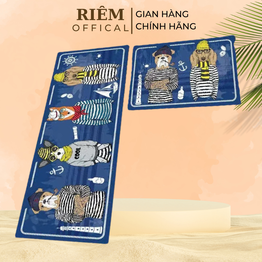 Thảm Lau Chân Combo 2 Thảm In 3D Chống Trượt Chất Liệu Vải Nỉ Lì Siêu Thấm Hút Trang Trí Sàn Bếp Nhà Tắm Cửa Ra Vào RIEM