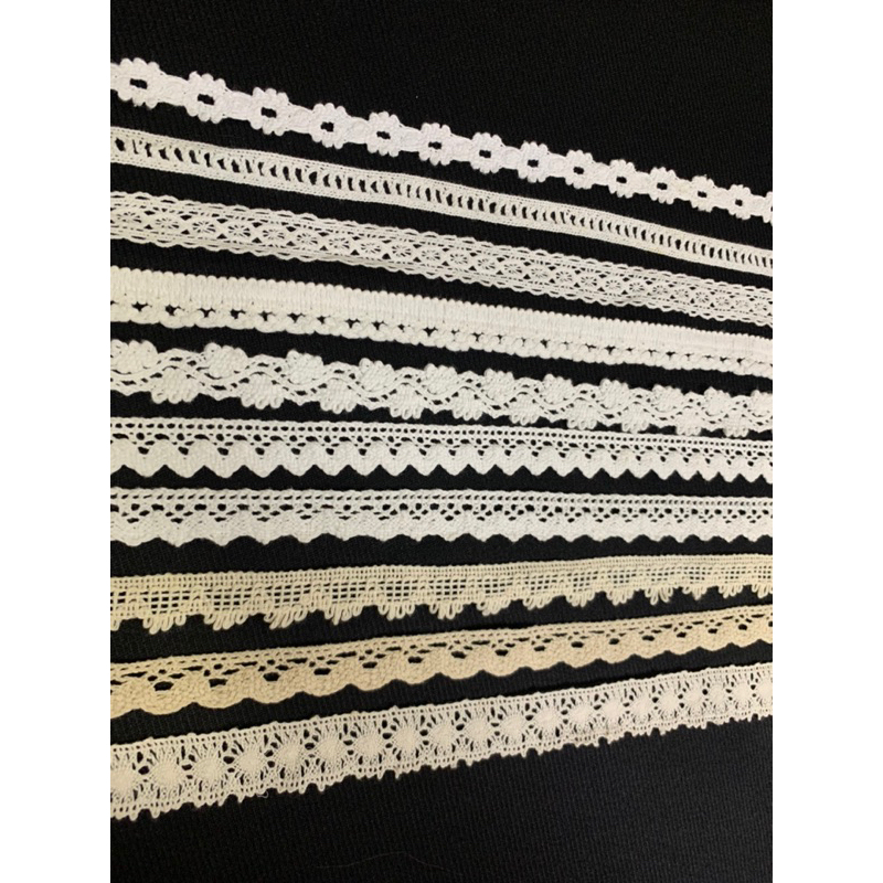 2m và 5m Ren viền trang trí quần áo ,ren thun,thun ren,ren chỉ viền quần áo,đồ handmade...