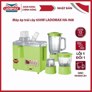 Máy Ép Trái Cây Ladomax HA-968 công suất 650W, 3 cối xay thủy tinh, An toàn [Bảo Hành 12 Tháng]