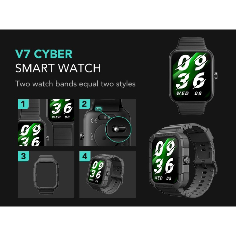 Đồng hồ thông minh Xiaomi SKG V7 Cyber - chống nước IP68 - nghe gọi, nhân thông báo, chạy bộ GPS theo app