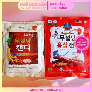 Kẹo sâm đỏ không đường Hàn Quốc gói 500g