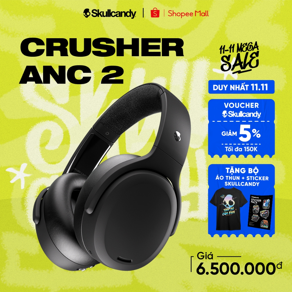 Tai nghe chụp tai SKULLCANDY CRUSHER ANC 2 - Hàng chính hãng