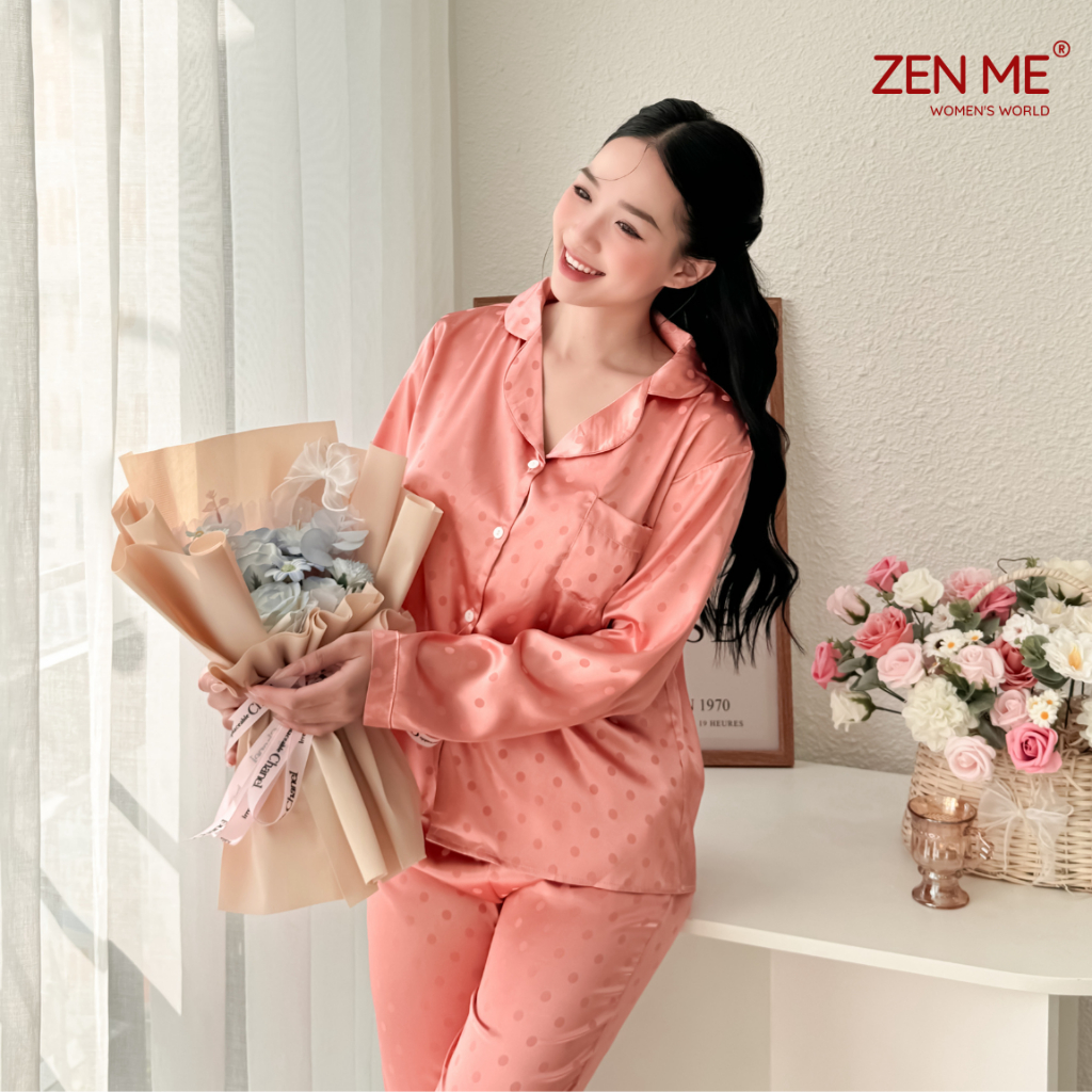 Đồ bộ mặc nhà Zen Me Women's World pijama nữ tay dài quần dài PJDD1023