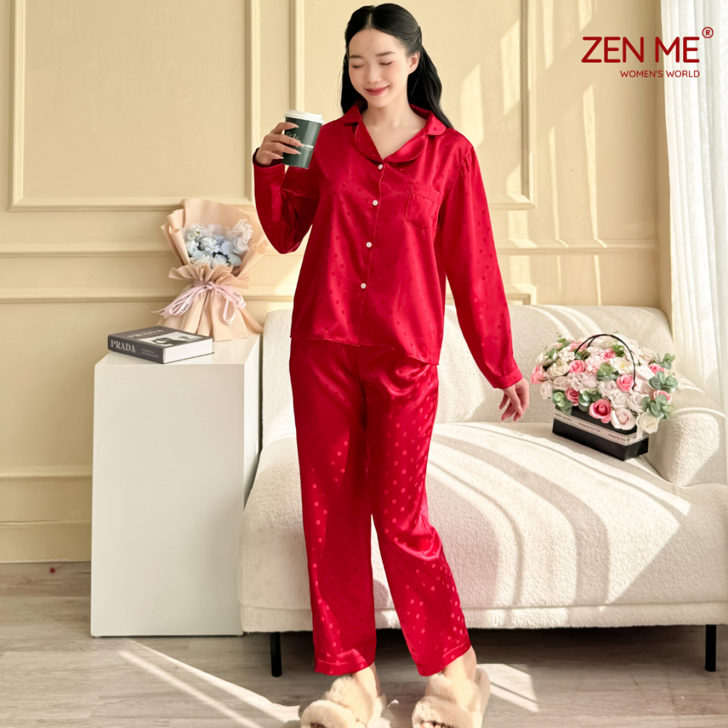 Đồ bộ mặc nhà Zen Me Women's World pijama nữ tay dài quần dài PJDD1023