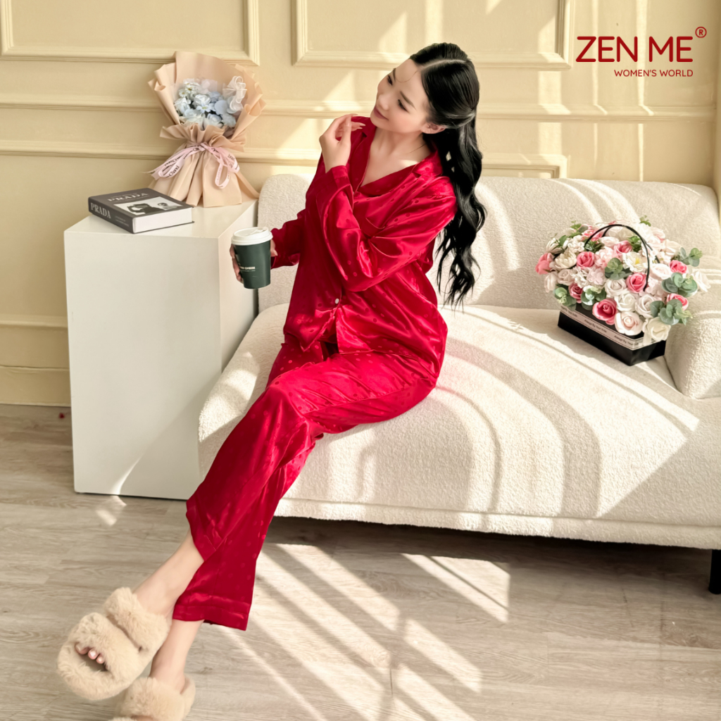 Đồ bộ mặc nhà Zen Me Women's World pijama nữ tay dài quần dài PJDD1023