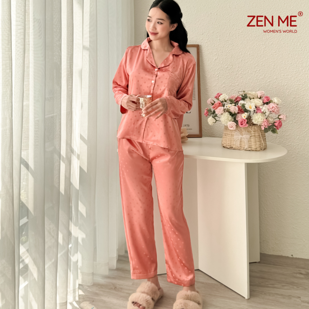 Đồ bộ mặc nhà Zen Me Women's World pijama nữ tay dài quần dài PJDD1023