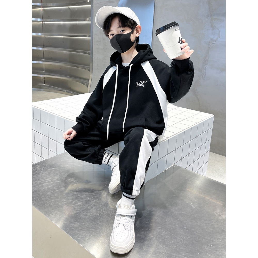 Bộ quần áo thu đông, bộ quần áo thể thao dài tay có mũ bé trai bé gái