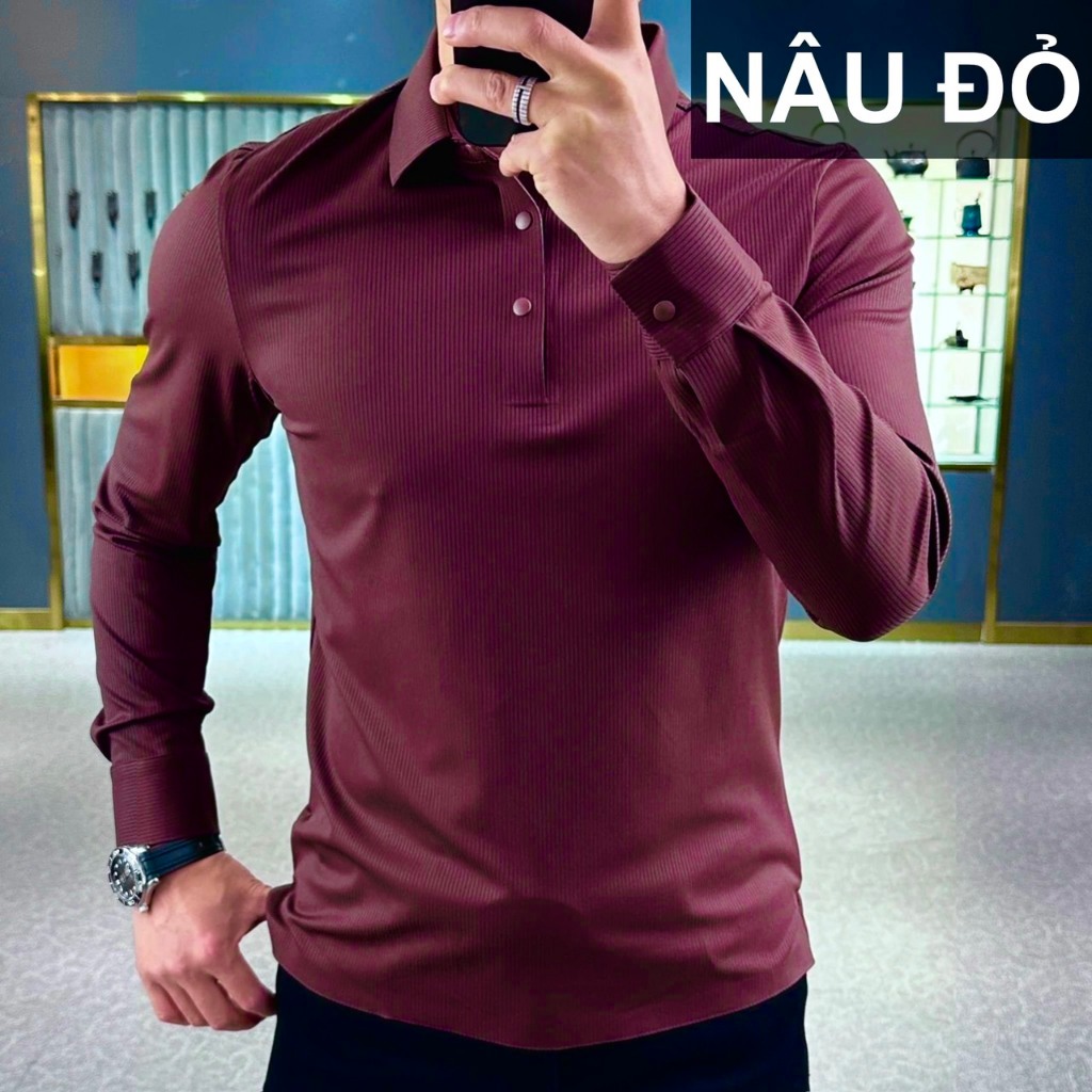 Ao dài tay nhung tăm nam