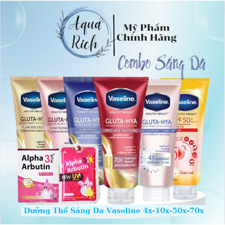 Sữa Dưỡng Thể Vaseline 10X - 4X - 7X - 50x Sáng Da, Mờ Thâm Vaseline Healthy Bright Gluta-Hya Serum Burst 330ml