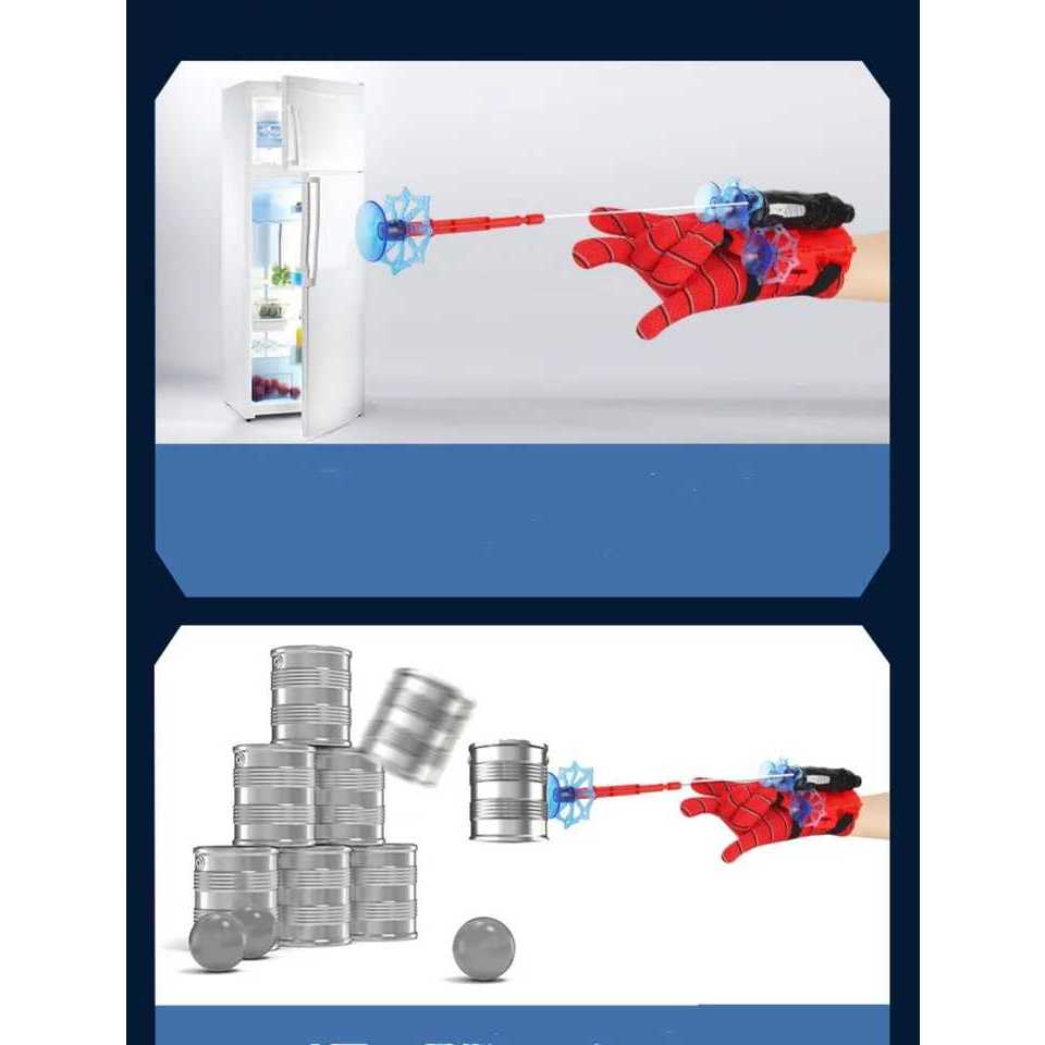 Đồ Chơi Găng Tay Người Nhện Bắn Tơ Có Giác Hút Dính Đồ Vật Spider Man Siêu Nhân Nhện Cho Bé