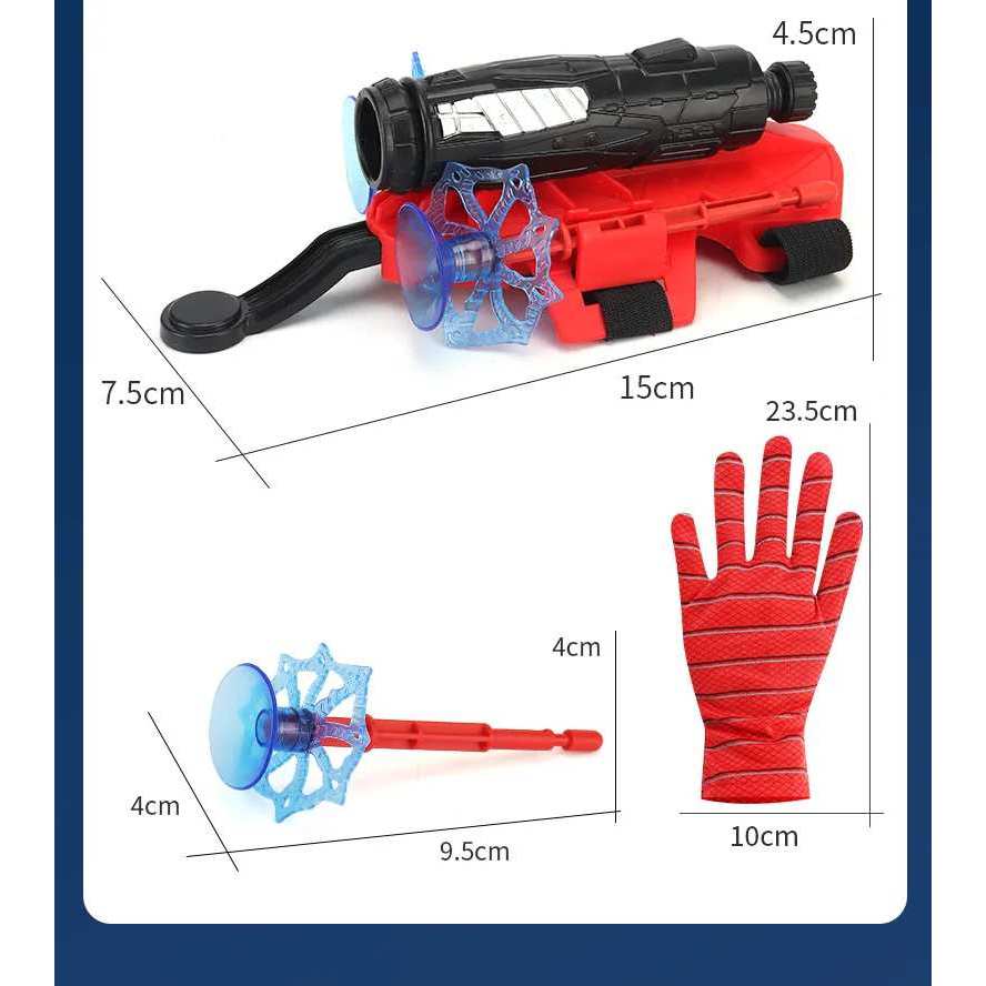 Đồ Chơi Găng Tay Người Nhện Bắn Tơ Có Giác Hút Dính Đồ Vật Spider Man Siêu Nhân Nhện Cho Bé