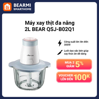 Máy xay thịt bear đa năng 2l qsj-b02q1 - công suất 300w - 4 lưỡi kéo xay thịt rau củ tiện lợi -minow