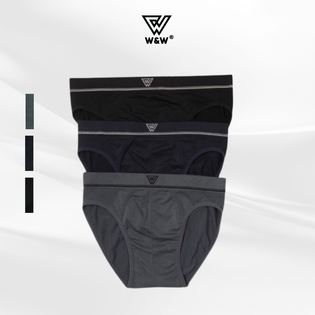 Quần Lót Nam W&W Tam Giác Chất Liệu Cotton Mềm Mại, Co Giãn Đàn Hồi Tốt, Thoáng Mát Cho Người Mặc WUW57