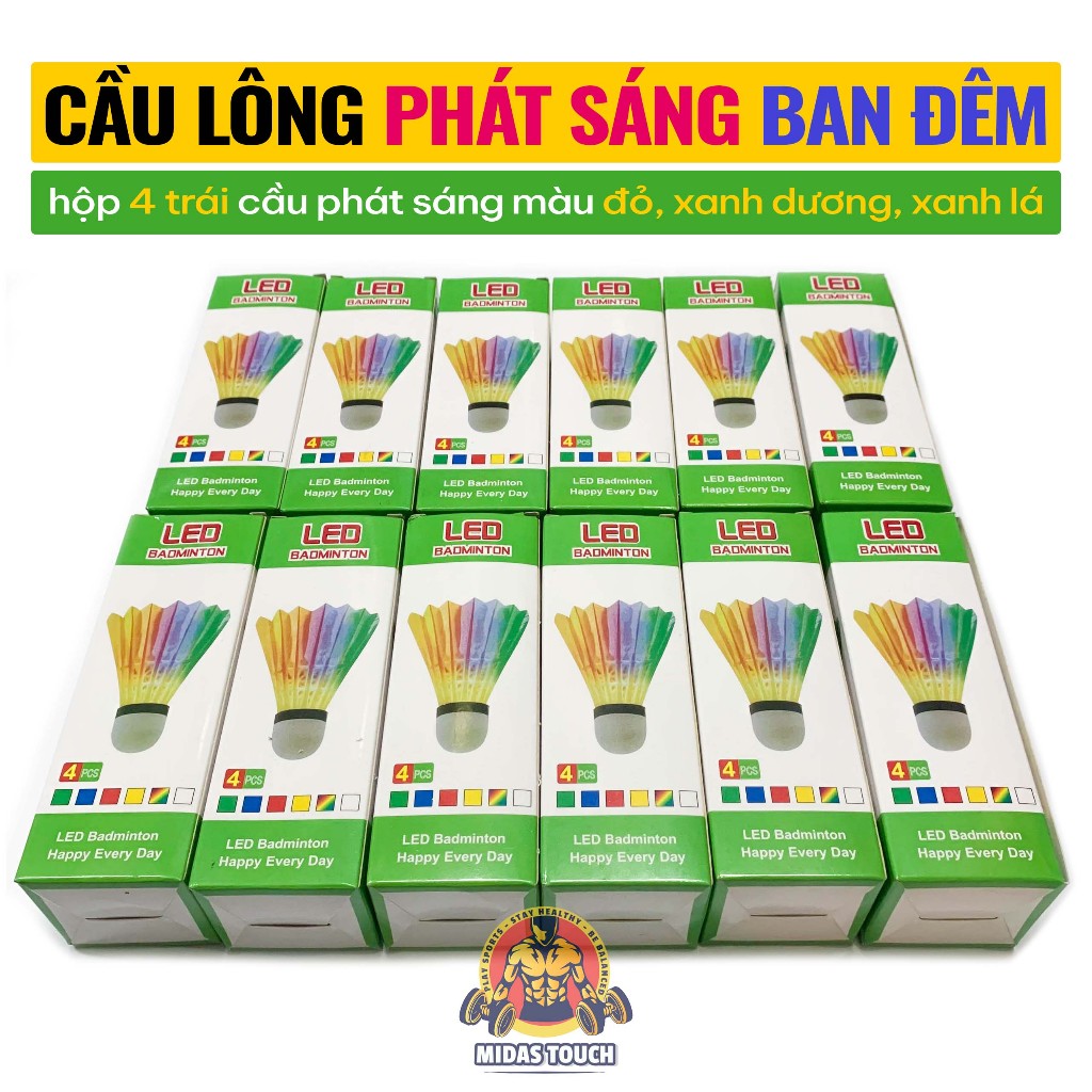 Combo 4 Quả Cầu Lông Phát Sáng Ban Đêm Phù Hợp Chơi Tại Công Viên Vài Buổi Tối Nơi Có Ánh Sáng Yếu