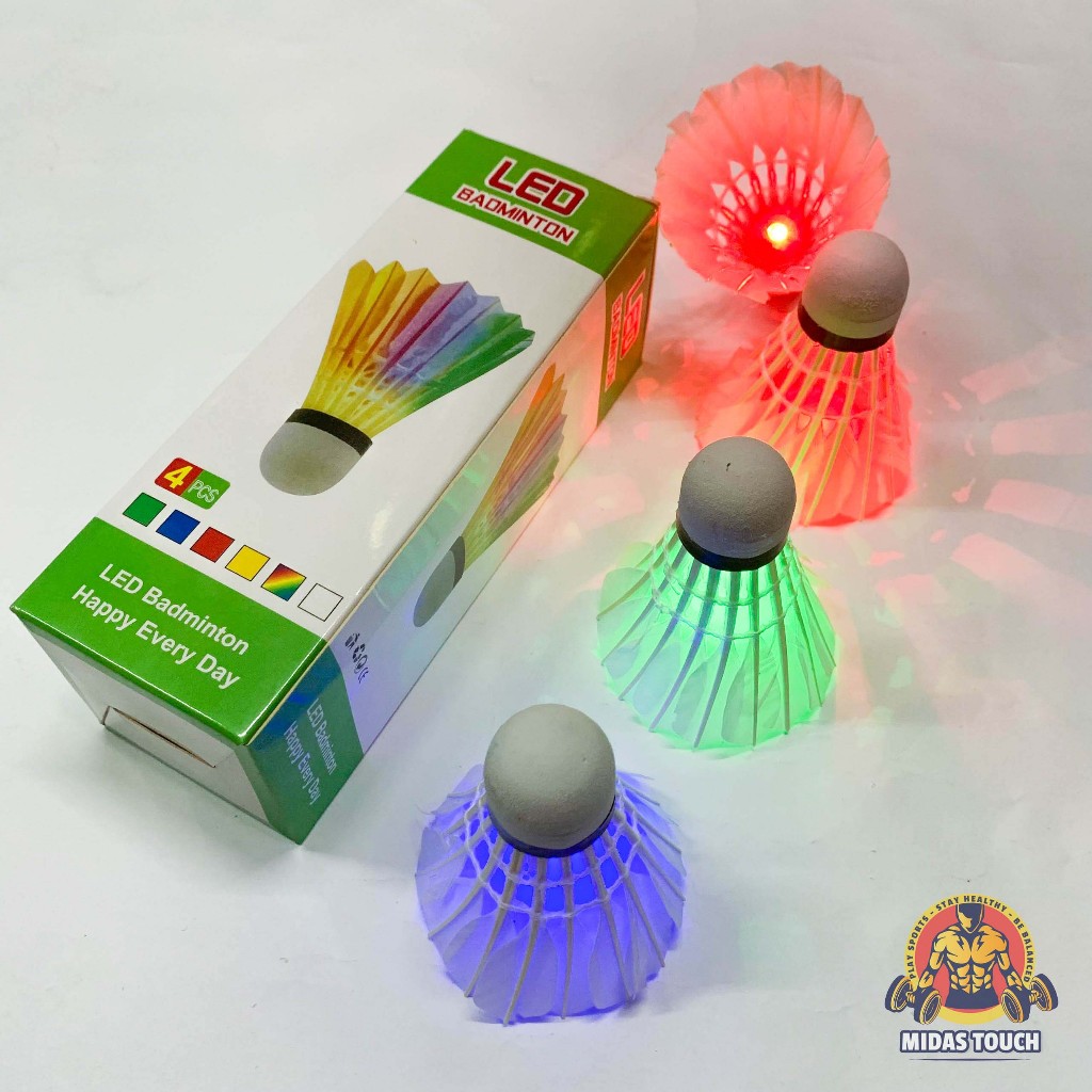 Combo 4 Quả Cầu Lông Phát Sáng Ban Đêm Phù Hợp Chơi Tại Công Viên Vài Buổi Tối Nơi Có Ánh Sáng Yếu